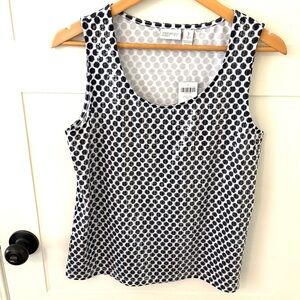 Chicos Zenergy Donna Dot Sequin Navy Tank. Size Medium/ Chicos 1.